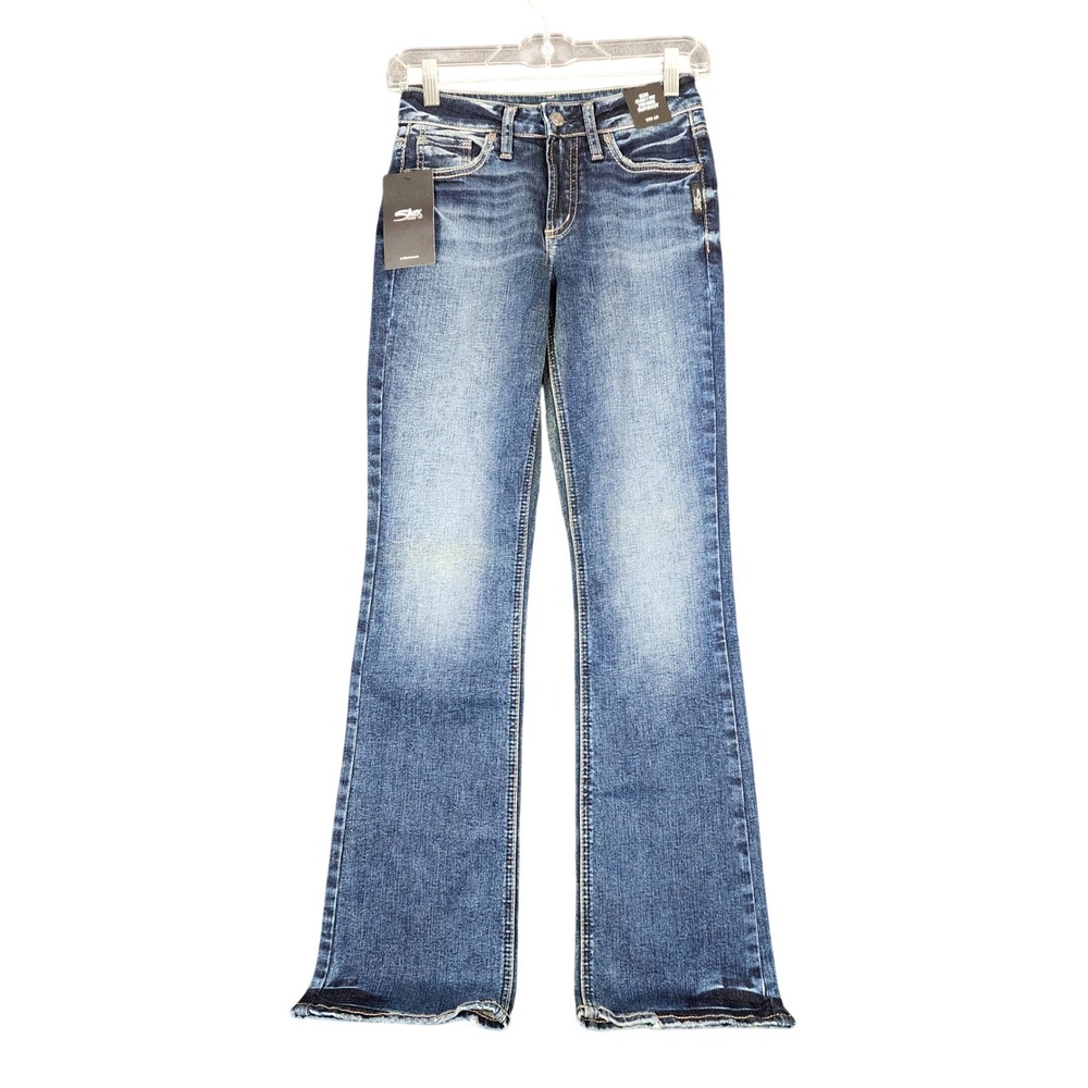 Silver Jeans Co Suki‎ Curvy Fit Slim Boot Mid Rise Jeans W25 L31 L93616EGX357